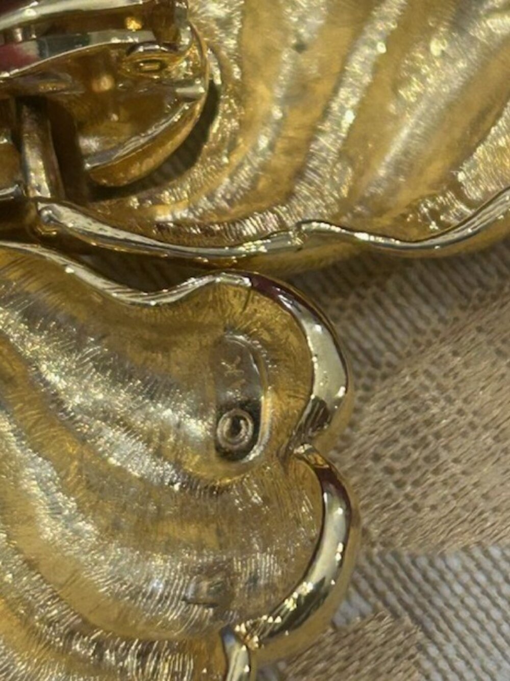 ANNE KLEIN Large Gold Door Knocker Statement EARRINGS - Picture 8 of 9